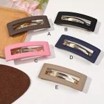 BarCord évidé carré conviviale ré de conception française pour les femmes, épingle à cheveux à un clip, optique de cheveux fins, pince de maintien de bain, 1PC BarCord évidé carré conviviale ré de conception française pour les femmes, épingle à cheveux à un clip, optique de cheveux fins, pince de maintien de bain, 1PC