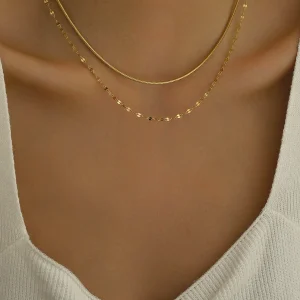 Ensemble de colliers minimalistes en acier inoxydable pour femmes, bijoux quotidiens Ensemble de colliers minimalistes en acier inoxydable pour femmes, bijoux quotidiens