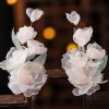 Pince à cheveux en soie pour mariée, épingle à cheveux, Vintage, décor Hanfu chinois, Barrettes florales, couvre-chef de mariage rétro, cadeau
