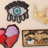 patchs de couronne brodés à la mode, vêtements, chapeaux, sacs, accessoires, patchs à paillettes pour robes, appliques, emblème en fer