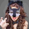 masque d'animal de loup en feutre non tissé, 6 pièces, fournitures de fête d'anniversaire d'halloween, accessoires de maquillage pour costume pour personnes âgées