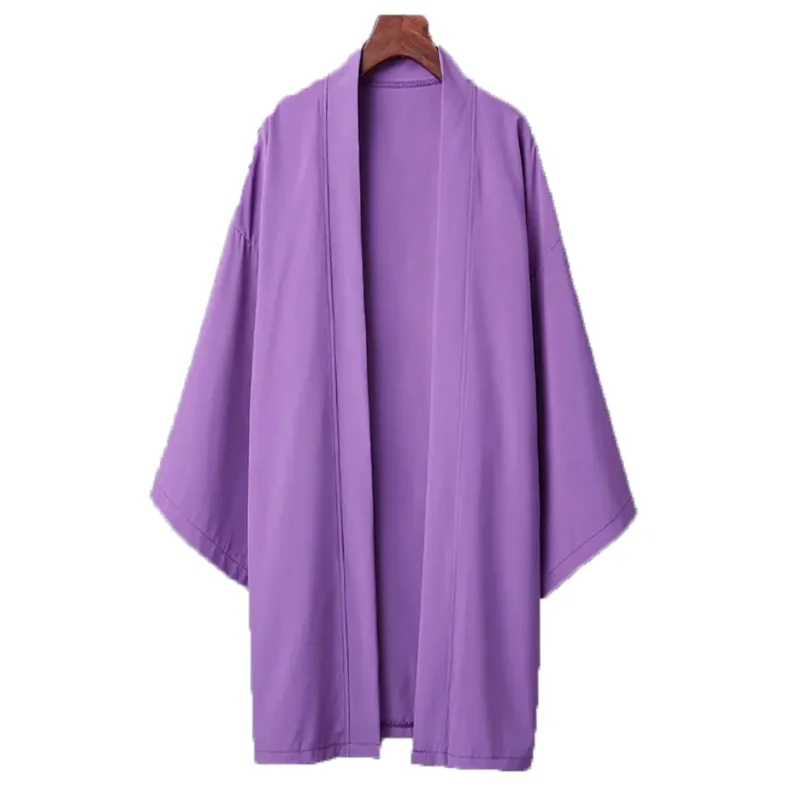 cardigan à manches longues pour hommes, couleur unie, chemise kimono longue, vêtements traditionnels asiatiques, yukata haori, manteau, 6 couleurs, kimono japonais cardigan à manches longues pour hommes, couleur unie, chemise kimono longue, vêtements traditionnels asiatiques, yukata haori, manteau, 6 couleurs, kimono japonais