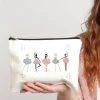 pochette à cosmétiques sur le thème du ballet, sac de rangement léger pour toilettes de voyage, motif mignon, organisateur de maquillage à fermeture éclair, cadeau de fête