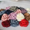 tête de fleur artificielle en tissu rose satin fait à la main, 5cm, 10 pièces/lot, pour décoration de robe de mariée, accessoires pour cheveux, bricolage