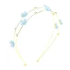 simple double couche en métal bandeaux élégant strass fleur bandeau mode femmes tête cerceau coiffure chapeaux accessoires