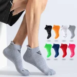 Chaussettes de sport coupe basse pour hommes, chaussettes de course, chaussettes de sport de plein air, document lumineux, athlétique, fitness, séchage rapide, marathon, bateau court non ald