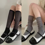 2 paires de chaussettes empilées mi-longues pour filles, chaussettes hautes respirantes de Style japonais, 3 couleurs, pour tous les jours, printemps et été 2 paires de chaussettes empilées mi-longues pour filles, chaussettes hautes respirantes de Style japonais, 3 couleurs, pour tous les jours, printemps et été