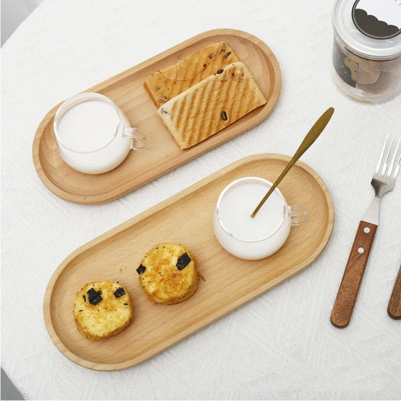 plateau d'isolation thermique rond en bois massif, assiette à dessert, assiette de fruits secs de style japonais, plateau à thé ovale, vaisselle de cuisine plateau d'isolation thermique rond en bois massif, assiette à dessert, assiette de fruits secs de style japonais, plateau à thé ovale, vaisselle de cuisine