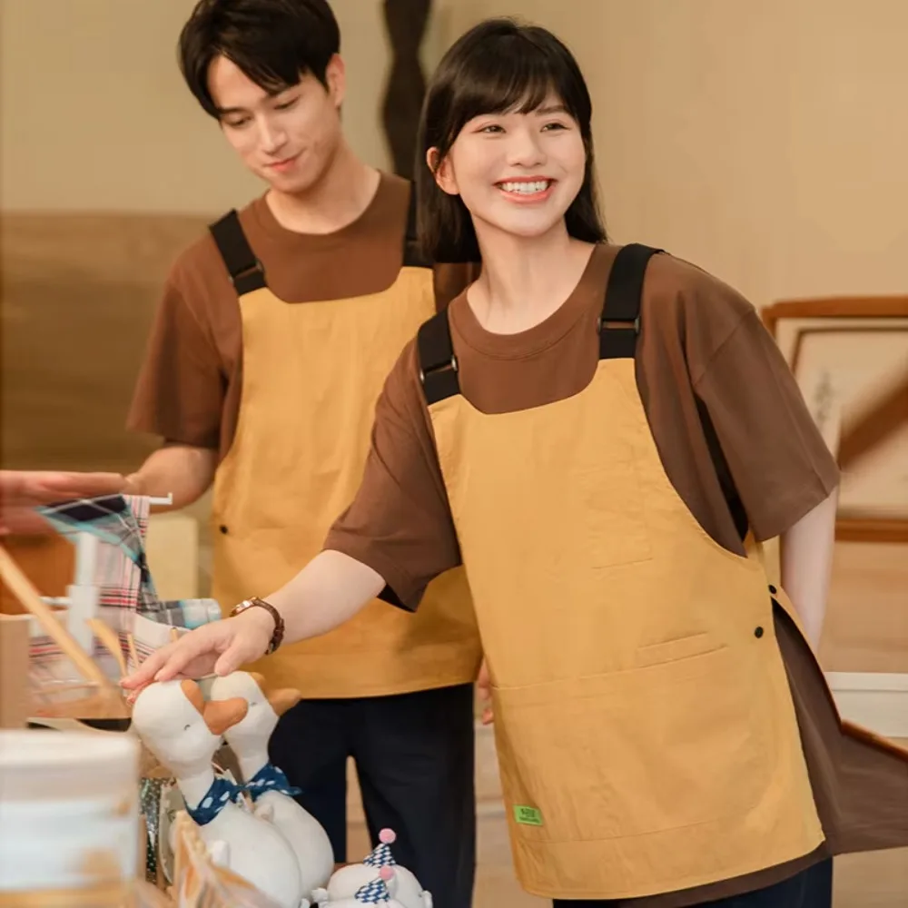 tablier gilet de style japonais, plusieurs poches réglables, résistant à la saleté, bretelles élargies, tablier de cuisine à la mode pour femmes tablier gilet de style japonais, plusieurs poches réglables, résistant à la saleté, bretelles élargies, tablier de cuisine à la mode pour femmes