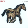 tête de cheval adhésif broderie tissu autocollant sueur sang cheval licorne style ethnique bricolage vêtements accessoires trou broderie