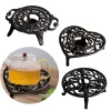chauffe théière en fonte rustique, ornement décoratif avec bougeoir, plat en métal, standard, fête de mariage, bar, cour, cour