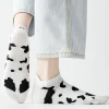 5 paires de chaussettes mignonnes en coton pour femmes et filles, chaussettes basses amusantes brodées kawai, chaussettes à la cheville, cadeaux scolaires pour filles harajuku