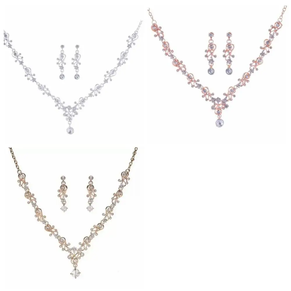 ensembles de bijoux de mariée en strass, doré brillant, exquis, esthétique, collier à breloques, boucles d'oreilles, fiançailles, mariage ensembles de bijoux de mariée en strass, doré brillant, exquis, esthétique, collier à breloques, boucles d'oreilles, fiançailles, mariage