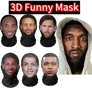Masque de Kanye imprimé en 3D pour hommes et femmes, masque intégral en maille élastique, vêtements de sauna Cosplay, cagoule à capuche Hip Hop Fashion, chapeau, équipement de sauna, nouveau