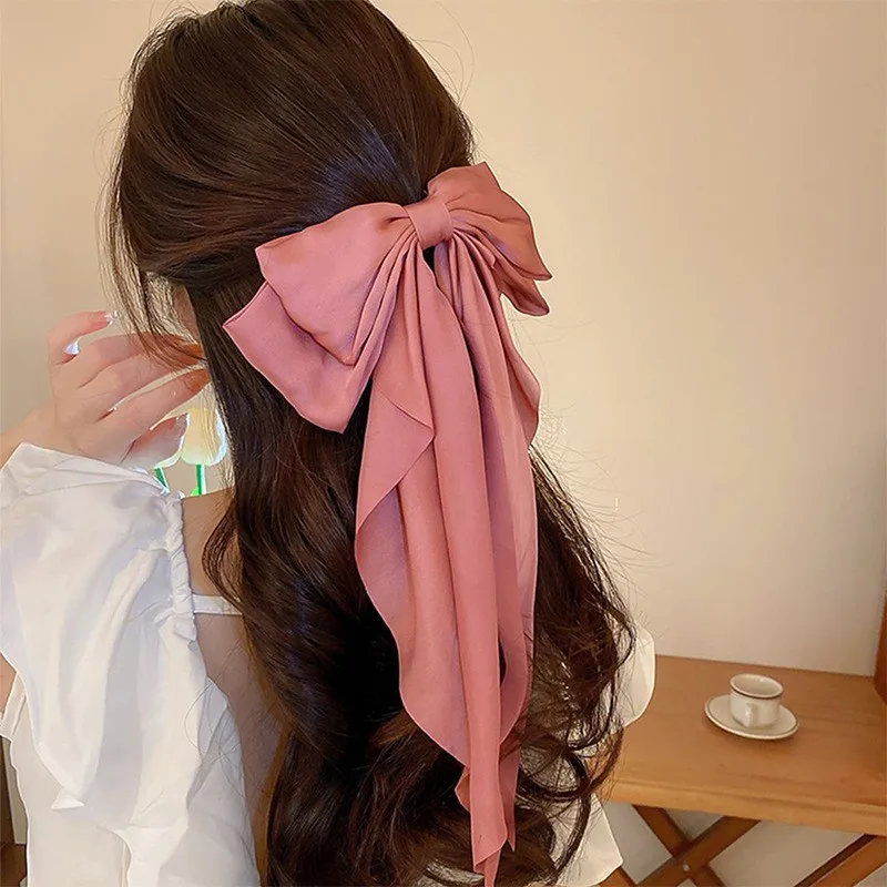pinces à cheveux en satin avec nœud papillon pour femmes et filles, barrettes élégantes, ruban surdimensionné, épingle à cheveux nœud papillon, pinces à ressort, queue de cheval, accessoires pour cheveux pinces à cheveux en satin avec nœud papillon pour femmes et filles, barrettes élégantes, ruban surdimensionné, épingle à cheveux nœud papillon, pinces à ressort, queue de cheval, accessoires pour cheveux
