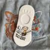 snoopy chaussettes fille décontracté polyvalent tendance mode chaussettes invisibles dessin animé autour antidérapant mince respirant chaussettes femmes cadeau