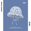Chapeau seau à bord rabattable pour femmes, imprimé avec nœud à carreaux doux japonais, été, mince, mignon, polyvalent, dôme pare-soleil, casquette de soleil à lacets Chapeau seau à bord rabattable pour femmes, imprimé avec nœud à carreaux doux japonais, été, mince, mignon, polyvalent, dôme pare-soleil, casquette de soleil à lacets