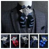 collier formel rétro en strass pour hommes, fleur en cristal, élégant, nœud papillon, style britannique, vintage, accessoire de costume pour hommes
