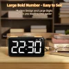 réveils numériques en bois, réveil numérique en bois, réveil led avec grand écran, horloges de bureau pour bureau, horloge de chevet
