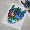 autocollant de voiture masque oni holographique 1 pièce, décor tendance de style japonais, facile à appliquer sur les véhicules, présentation de personnalité