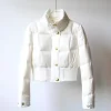 veste d'hiver courte coréenne haut de gamme pour femme, col montant, parka chaude, doudoune, manteau léger, extérieur, coupe vent, bouton d'oreiller