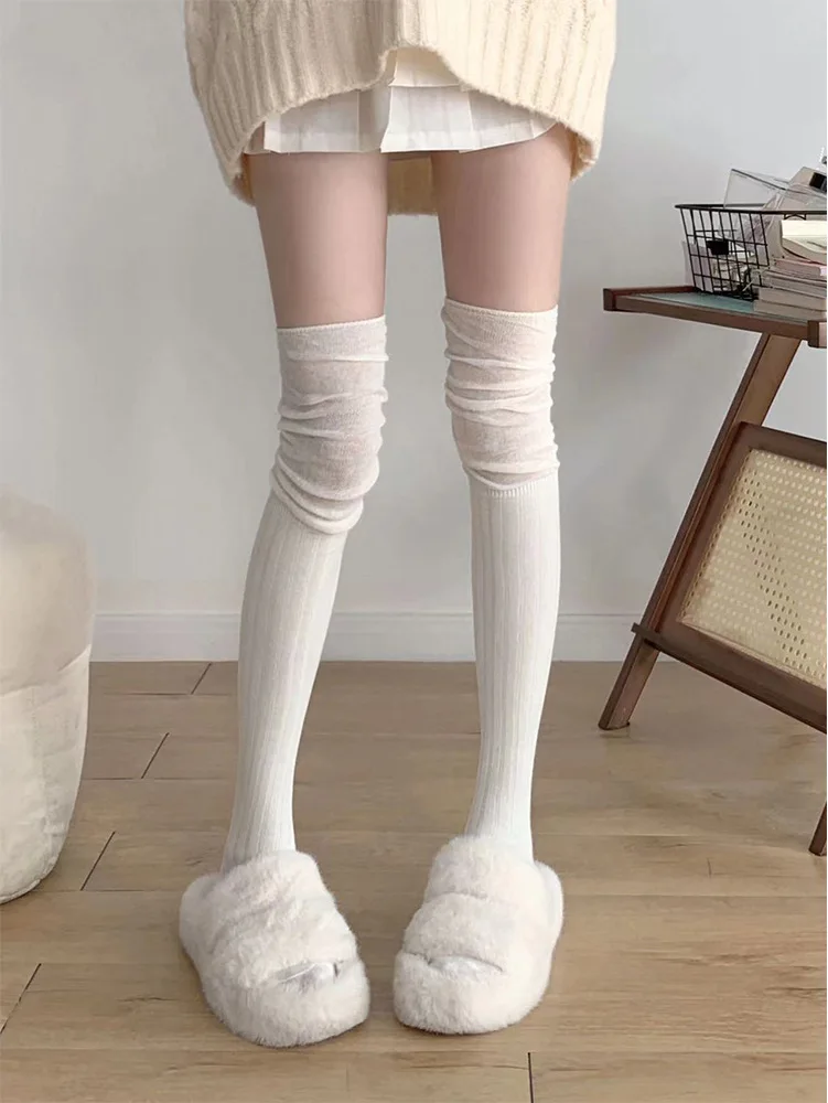 chaussettes mi longues pour femmes, chaussettes chaudes tricotées pour bottes, chauffe jambes, bas hauts en coton japonais jk chaussettes mi longues pour femmes, chaussettes chaudes tricotées pour bottes, chauffe jambes, bas hauts en coton japonais jk
