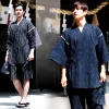 kimono traditionnel japonais samouraï ninja pour jeu de rôle, peignoir yukata pour hommes, costume de sauna ample, vêtements de maison, haut d'été à manches courtes