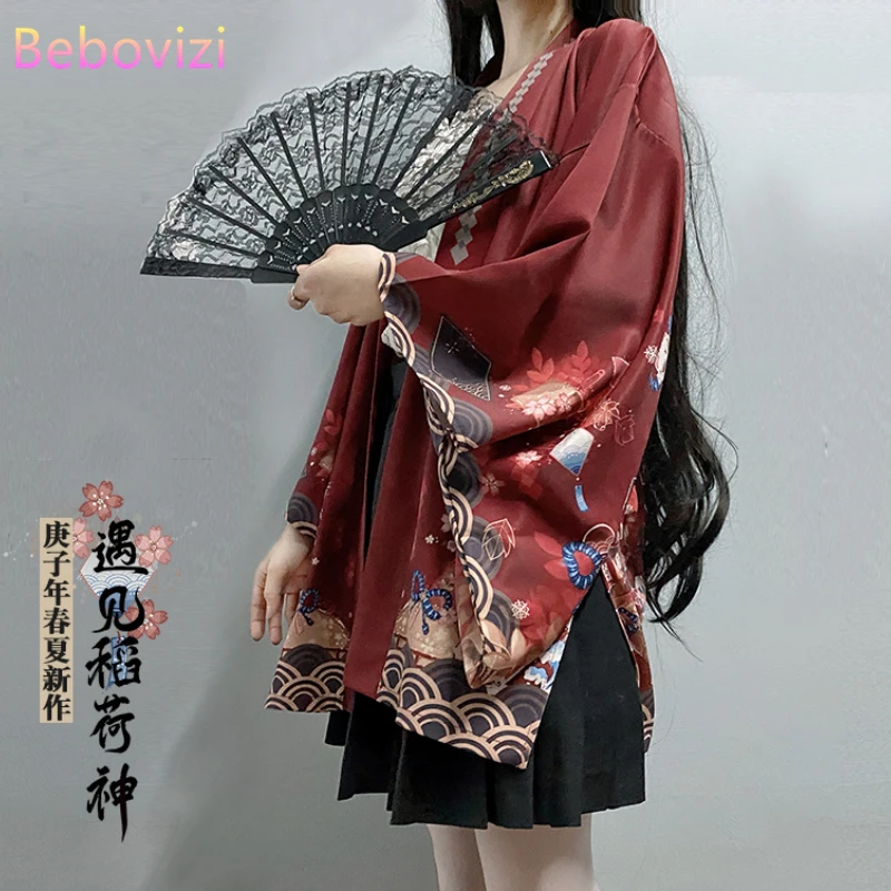 cardigan de samouraï japonais pour hommes et femmes, ample, rouge, noir, streetwear, harajuku haori, kimono cosplay, chemisier, haut yukata, nouvelle collection été 2023 cardigan de samouraï japonais pour hommes et femmes, ample, rouge, noir, streetwear, harajuku haori, kimono cosplay, chemisier, haut yukata, nouvelle collection été 2023