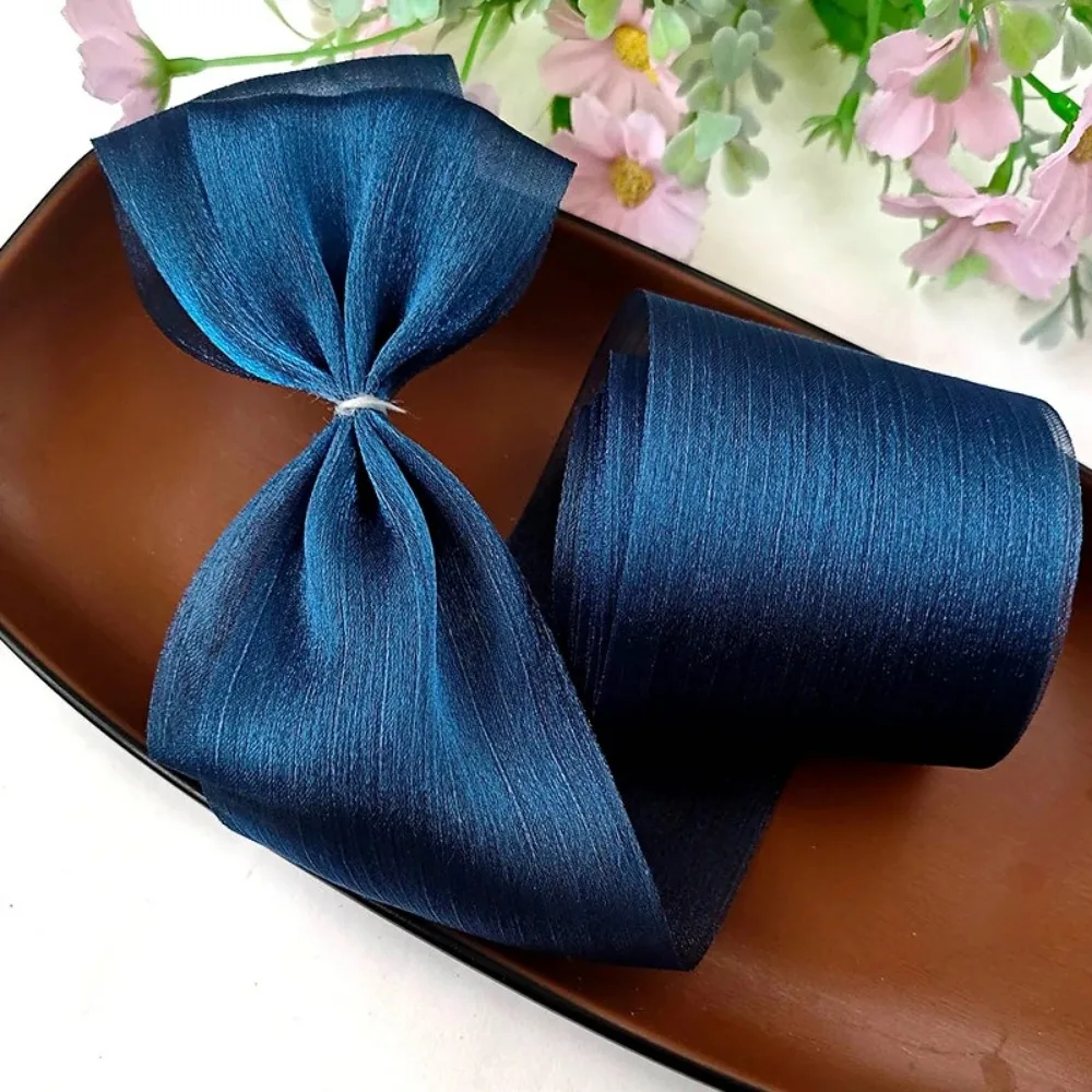 nouveau ruban en mousseline de soie plissée de 5m, 6cm de large, ruban à nœud pour bricolage, fil de tulle, bouquet de coiffure nouveau ruban en mousseline de soie plissée de 5m, 6cm de large, ruban à nœud pour bricolage, fil de tulle, bouquet de coiffure