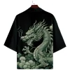 kimono japonais pour hommes et femmes, chemise imprimée dragon démon, vêtements cardigan harajuku pour hommes et femmes, kimono traditionnel haori