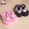 sanrio hello kitty tongs sandales kawaii été dessin animé filles anti dérapant plage diapositives femmes mode talons hauts tongs