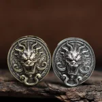 Tête de Dragon couteau en laiton perles bricolage EDC paracorde tissé lanière pendentifs extérieur parapluie corde Bracelets tentures bijoux accessoire