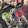 harajuku marque à la mode été nouveau lâche à manches courtes t shirt femmes dessin animé marguerite haut imprimé polyvalent décontracté design de mode t shirt