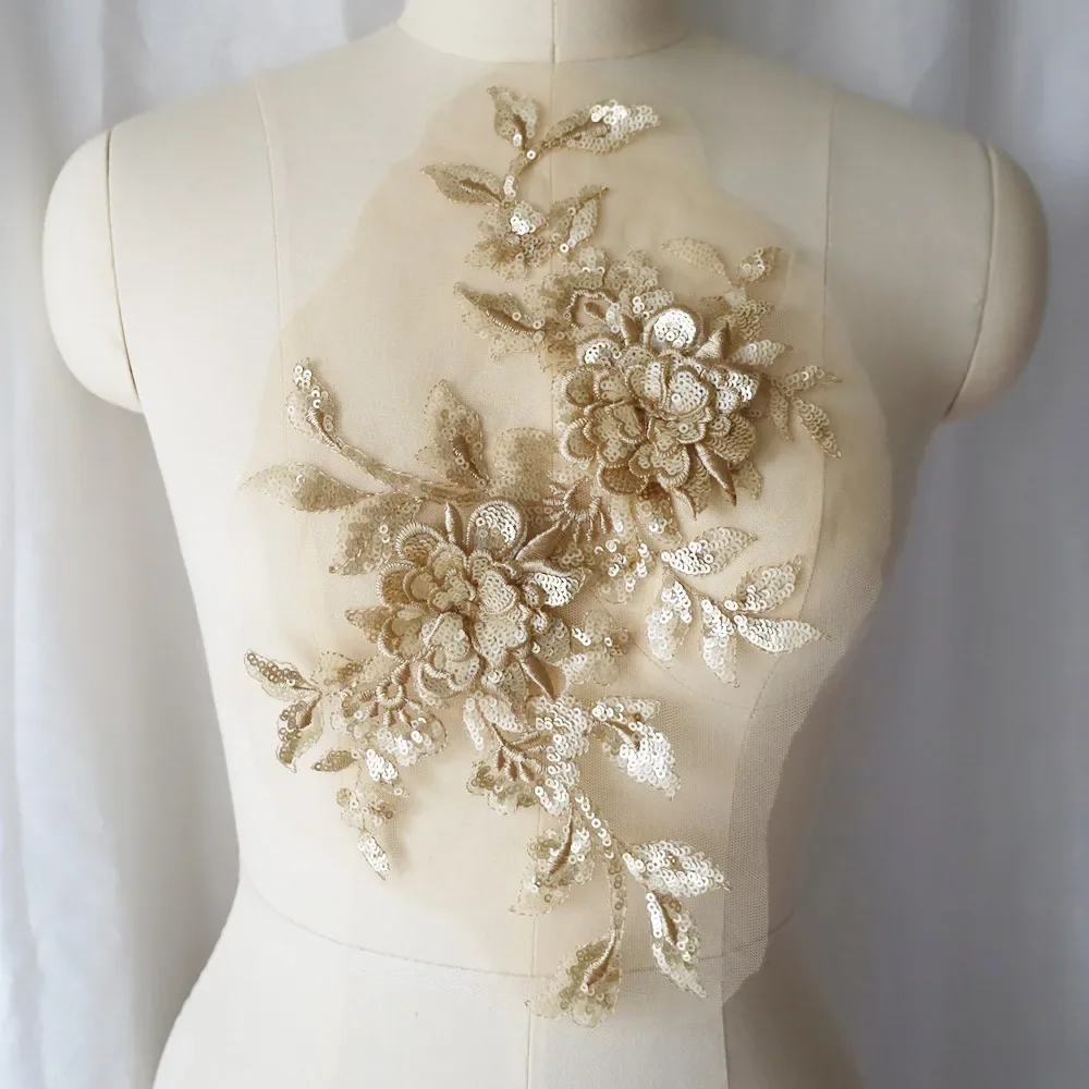 paillettes brodées fleur applique dentelle tissu garniture maille col mariage robe de mariée patch de couture robe de soirée décor bricolage artisanat paillettes brodées fleur applique dentelle tissu garniture maille col mariage robe de mariée patch de couture robe de soirée décor bricolage artisanat