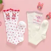 chaussettes japonaises longues en dentelle pour enfants, dessin animé, amour, petit lapin, longueur au genou, leggings pour filles, bas pour bébé
