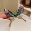 broche papillon antidéflagrante, corsage d'insecte, accessoire pour femmes, ailes transparentes en acrylique, épingle pour vêtements de haute qualité