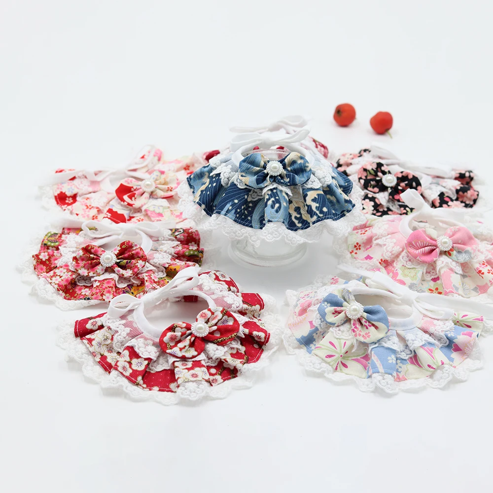 bandana réglable en coton de style japonais pour chien, accessoire pour animaux de compagnie, foulard imprimé, mignon, petit, moyen gabarit bandana réglable en coton de style japonais pour chien, accessoire pour animaux de compagnie, foulard imprimé, mignon, petit, moyen gabarit