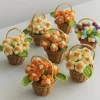 fleur tricotée en pot, fleurs créatives au crochet, plante tissée à la main, fleurs tissées finies, décoration de bureau et de maison
