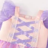 raiponce robe de princesse violette pour bébé fille, combinaison avec nœud, robes de mariée 1er anniversaire, vêtements pour enfants, costume de noël