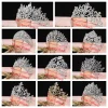 couronne de bar mitzvah couronne en cristal baroque bandeau de style coréen couronnes de prince en métal cerceau de cheveux en alliage diadèmes ronds bijoux de cheveux