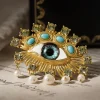 broche de perles en forme d'oeil drôle médiéval, manteau de luxe, accessoires hauts pour hommes et femmes, corsage créatif, broche à pampilles pour banquet