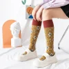 chaussettes rétro à manches longues pour femme, chaussettes à la mode et au genou, tube long, patchwork de couleur, nouvelle collection automne et hiver