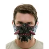 Masque japonais demi-visage pour Halloween, masque de fête du diable maléfique, jouet démon samouraï, mascarade, accessoires de fête