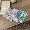 porte monnaie en coton et lin brodé pour femmes, portefeuilles japonais harajuku à la mode, rouge à lèvres, écouteurs, mini sacs de rangement pour filles
