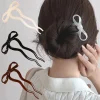 Bâton à cheveux avec nœud en forme de U, épingle à cheveux en acrylique, pince à cheveux, peigne, chignon, couvre-chef doux, coiffure pour femmes et filles, accessoires pour cheveux