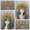 Bandeau de Halo doré, couronne de marraine du soleil, diadème, couvre-chef gothique vierge marie, déesse féerique, accessoires de cheveux Bandeau de Halo doré, couronne de marraine du soleil, diadème, couvre-chef gothique vierge marie, déesse féerique, accessoires de cheveux