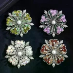 Strass fleur de cerisier broche broches plantes Corsage pour vêtements pour femmes sac à dos décor cadeaux
