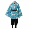 halloween kamado tanjirou urokodaki sakoncosplay kostuum hemelsblauwe wolk uniforme kimono vrouwen mannen halloween kostuum pruik