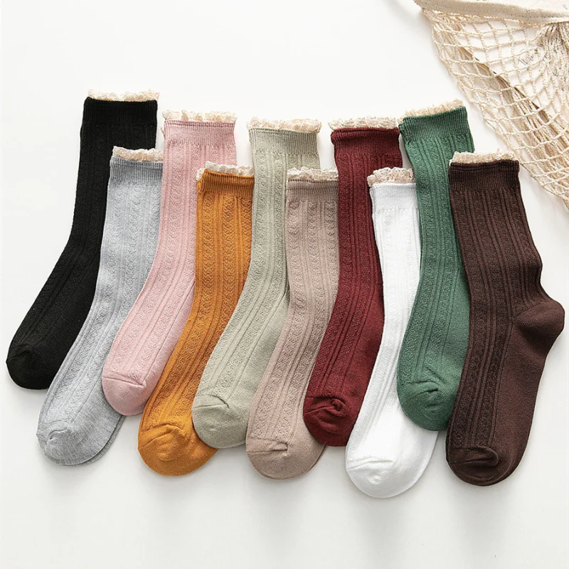 chaussettes à volants en dentelle pour femmes, 9 couleurs, japonais, coréen, harajuku, streetwear rétro, kawaii, mignonnes, jk lolita, jaunes chaussettes à volants en dentelle pour femmes, 9 couleurs, japonais, coréen, harajuku, streetwear rétro, kawaii, mignonnes, jk lolita, jaunes