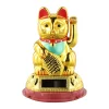 figurine de chats porte bonheur en or classique, bras mobile, richesse chinoise, fortune feng shui, décoration artisanale pour la maison et l'hôtel